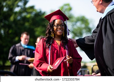 Sherman, TX / United States - May 24, 2019: Sherman High School Graduates The Class Of 2019 On The Morning Of May 24 At Bearcat Stadium.