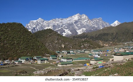 Sherpa Village Khumjung And Mountain