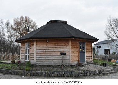 's-Hertogenbosch,The Netherlands, - January 30 2020: Tiny House In A Small Village Community Initiative At Environmental Park.