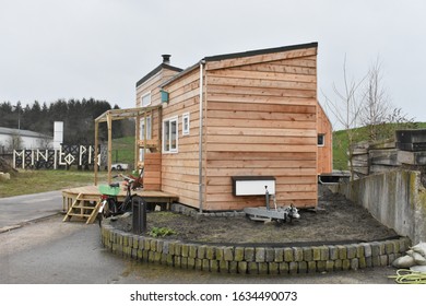 's-Hertogenbosch,The Netherlands, - January 30 2020: Tiny House In A Small Village Community Initiative At Environmental Park.