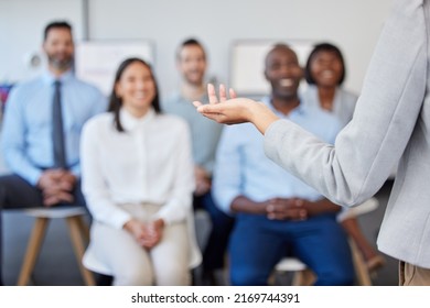 Shes got something to say. Shot of an unrecognizable businesswoman giving a presentation in the conference room. - Shutterstock ID 2169744391
