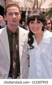 Shia LaBeouf and Zooey Deschanel at the Los Angeles Premiere of "Surf's Up". Mann Village Theatre, Westwood, CA. 06-02-07
