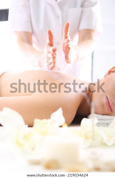 Shiatsu Japanese Massage Relax Spa Attractive Stock Photo Edit Now 219034624