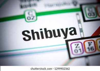 Shibuya Station. Tokyo Metro Map.