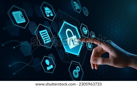 shield guard to protected from cyber attacks. Network security system concept, internet security safe online transfer and banking concept