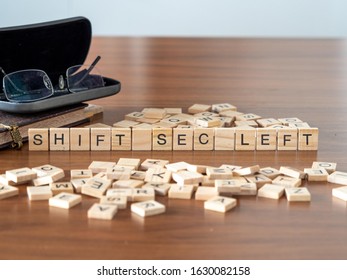 Shift Sec Left Concept Represented By Wooden Letter Tiles