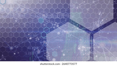Shifting translucent hexagonal grid morphing in virtual interface, futuristic data visualization. Technology, data, digital, abstract, network, innovation, sci-fi - Powered by Shutterstock - Get 15% off with code: PIKWIZARD15
