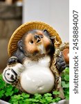 Shigaraki ware raccoon dog.Japanese antiques