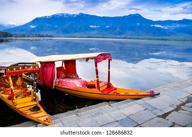 Shikara boat in Dal lake , Kashmir India