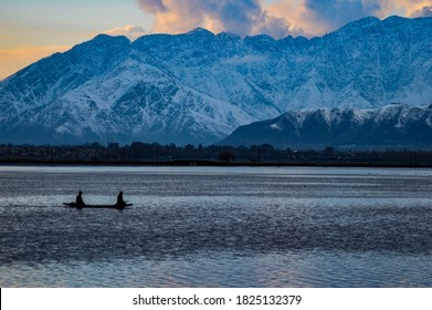 Shikara ride in the dal lake during winter