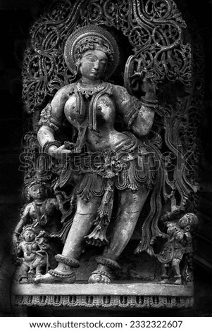 Shilabalike are the sculptures of female musicians and dancers positioned in the form of structural brackets in Chennakeshava temple at Belur, Karnataka, India.