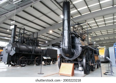 Shildon, County Durham, UK. July 3, 2021. Locomotion Number 1 Steam Locomotive, Locomotion Museum 