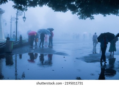 Shimla, Himachal Pradesh, India - 09:09:2021 : Rainfall In Shimla 