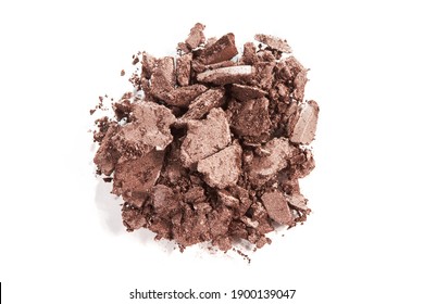 Shimmering Eye Shadow Smear Isolated On White. Beauty, Fashion, Festive And Make Up Concept.