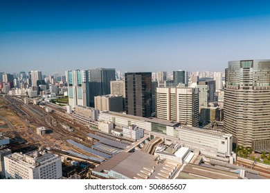 Shinagawa Station And Skyline, Tokyo.