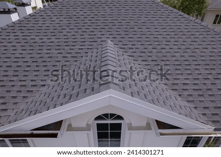 Shingles texture - close up view of asphalt roofing shingles