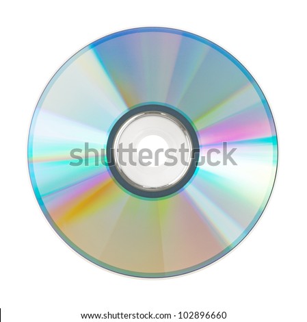 Shining CD for the computer on a white background
