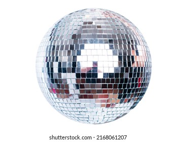 Shining Disco Ball dance music event equipment isolated on white 