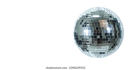 Shining Disco Ball dance music event equipment isolated on clear white background