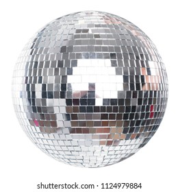 Luminoso Disco Ball Party Efect aislado en fondo blanco