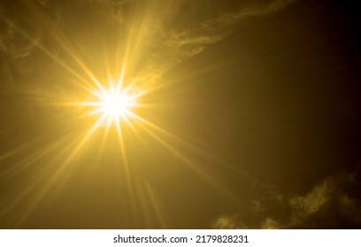 Shining Orange Sun Heat Wave Background