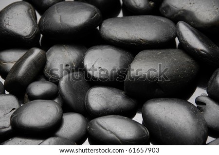 Shining smooth natural black stones