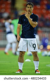 Shinji Okazaki Of Japan In Action During The 2018 World Cup Qualifiers Match Between Thailand And Japan At Rajamangala Stadium On September 6, 2016 In Bangkok, Thailand 