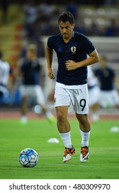 Shinji Okazaki  Of Japan In Action During The 2018 World Cup Qualifiers Match Between Thailand And Japan At Rajamangala Stadium On September 6, 2016 In Bangkok, Thailand 