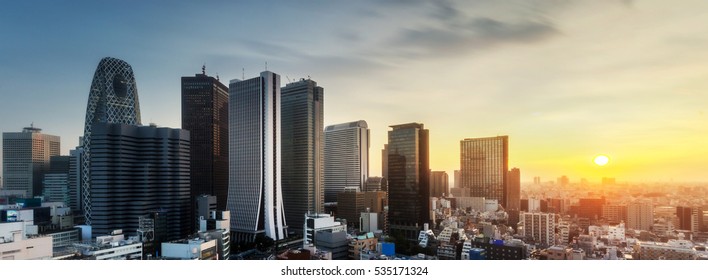 Shinjuku Ward Skyline In Tokyo, Japan.