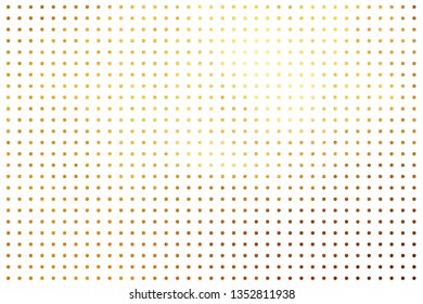 Shinning Golden Polka Dots Dynamic Digital Creative Texture Pattern Abstract On White Background. Graphic Element For Print And Design.