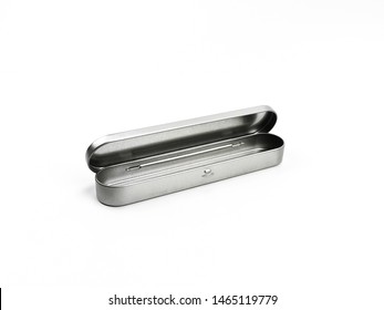 Shinny, classy aluminum pencil box contains aluminum pen - Powered by Shutterstock