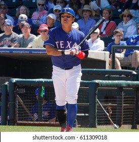 Shin-Soo Choo Right Fielder For The Texas Rangers At Surprise Stadium In Surprise Arizona USA March 24,2017.