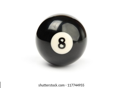 Shiny ball for billiard on white background