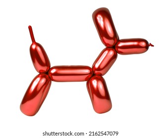 Shiny balloon model dog isolated on the white background