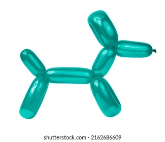Shiny balloon model dog isolated on the white background