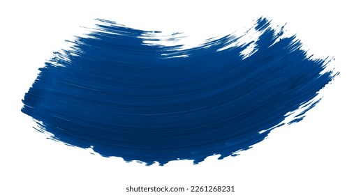 Shiny blue brush isolated on white background. Blue watercolor.