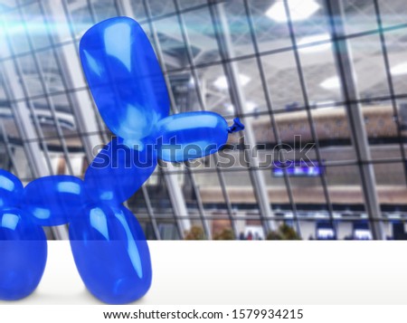 Shiny blue dog balloon animal sculpture from the Broad