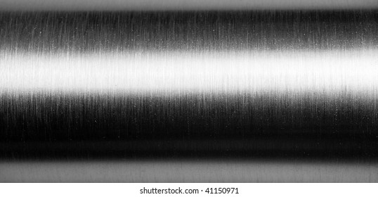 Shiny Brushed Metal Pipe Surface