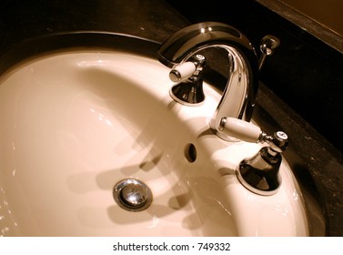 shiny chrome bathroom tap