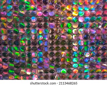 Shiny Colorful Decotative Plastic Background Texture With Sparkling Circles Photo Wall Party Rainbow-colored Sequins Foil