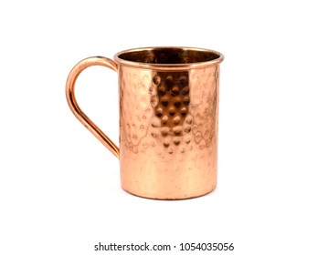 Shiny Copper Moscow Mule Mug With Handle - Isolated