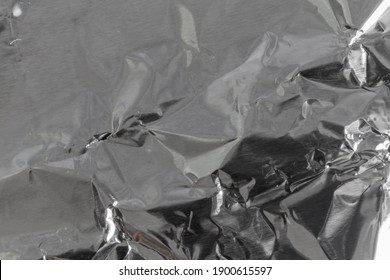 Shiny Crumpled Silver Aluminum Foil Closeup Stock Photo 1900615597 ...