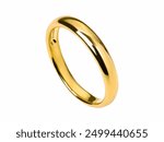 Shiny Gold Ring, features a close-up view of a polished, gleaming gold band, showcasing its elegant and simplistic design against a white background.