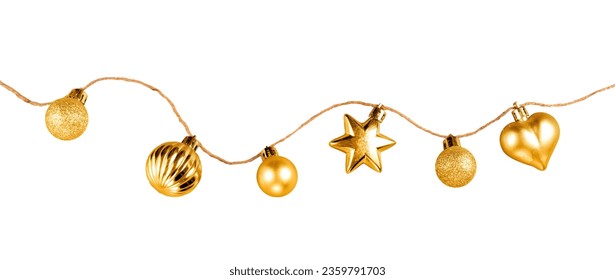 shiny golden bauble and star border