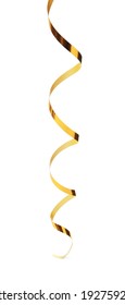 Shiny Golden Serpentine Streamer Isolated On White