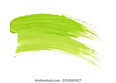 Shiny green brush watercolor painting isolated on white background. watercolor