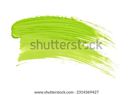 Shiny green brush watercolor painting isolated on white background. watercolor