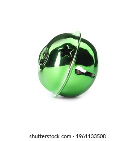 Shiny Green Sleigh Bell Isolated On White