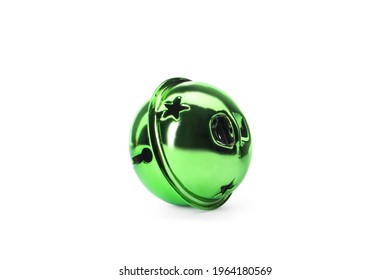 Shiny Green Sleigh Bell Isolated On White