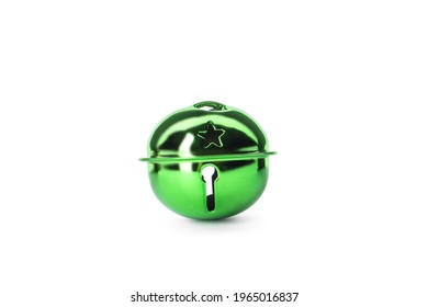 Shiny Green Sleigh Bell Isolated On White